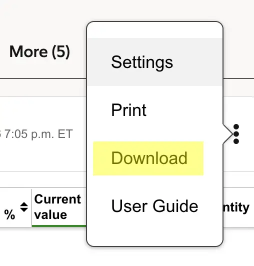 Fidelity Export Instructions